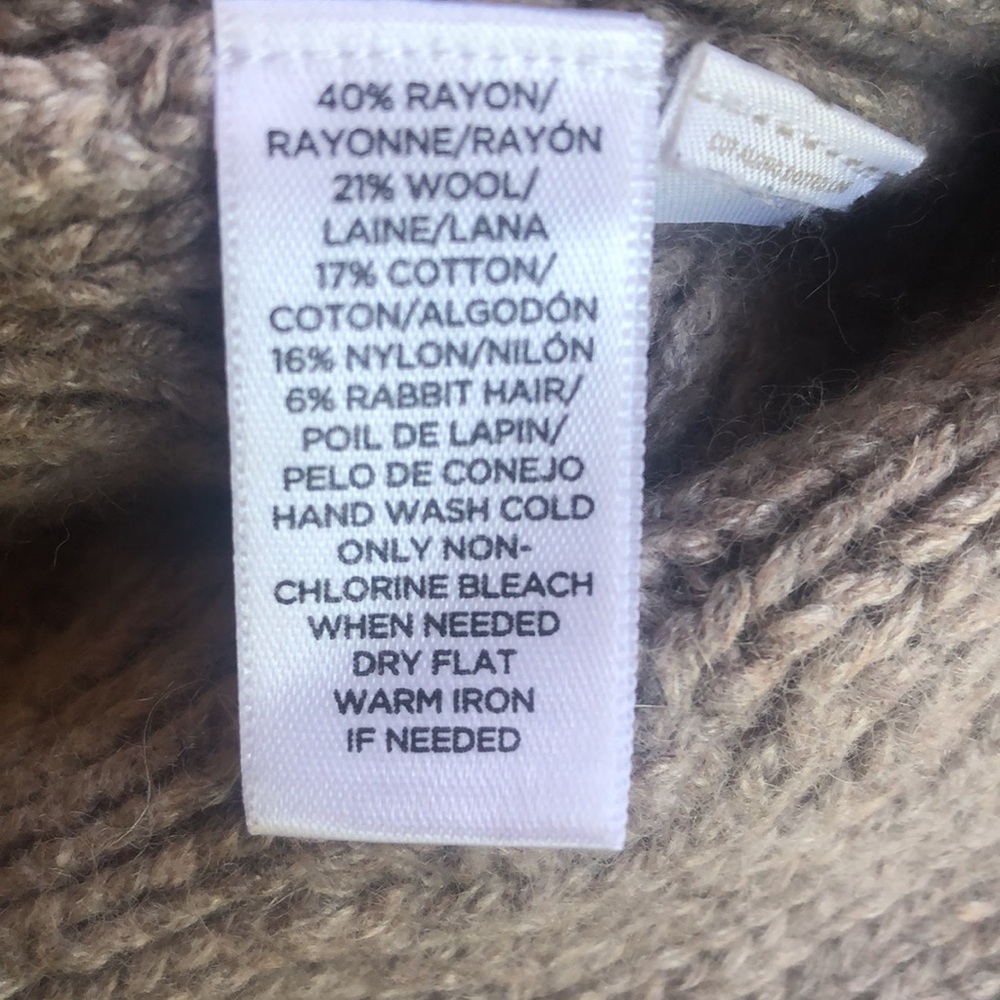 LOFT ANN TAYLOR Boatneck Cable Knit Sweater - Tan- Medium - Picture 8 of 10